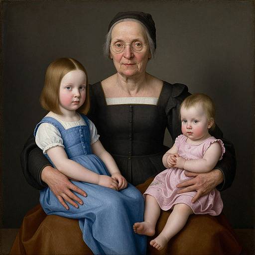 Generations Embraced in Surreal Portrait