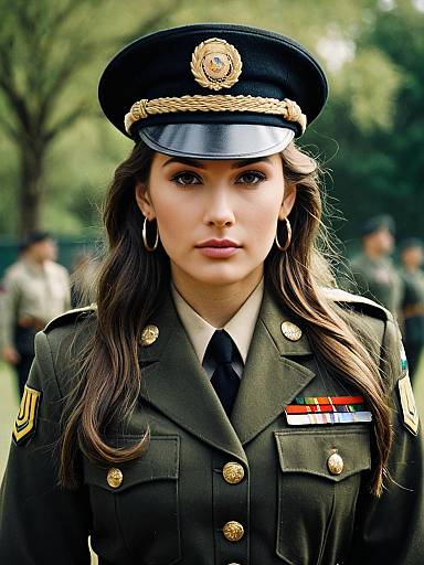 Female Officer in Military Uniform