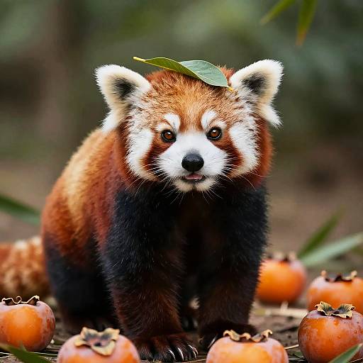 Curious Red Panda in Bamboo Mist