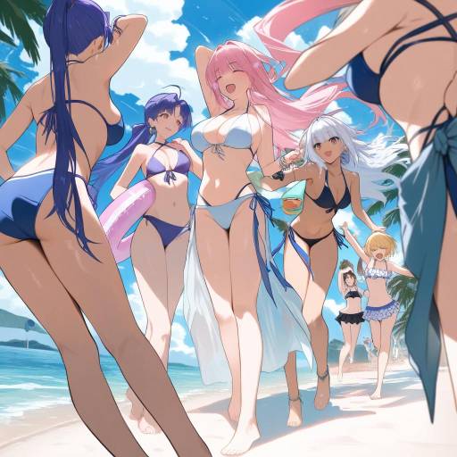 Summer Swimsuit Fun with Six Girls
