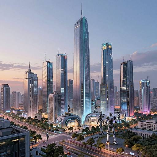 Futuristic Cityscape with AI Sketch