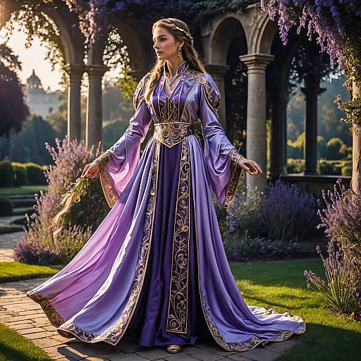 Moonlit Garden: Lavender Robe with Braid