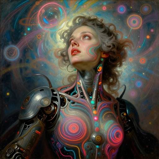 Cyberpunk Baroque Neon Portrait