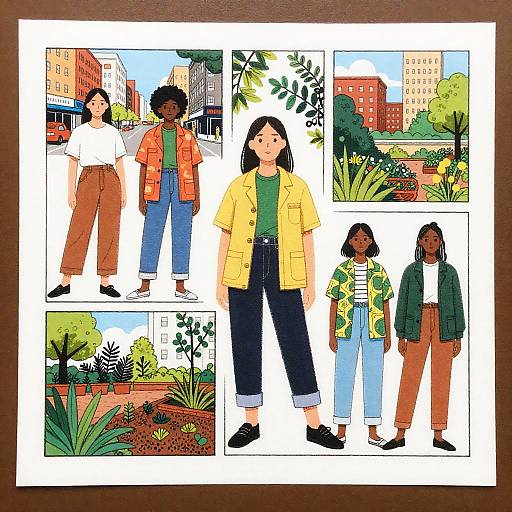 Eco Streetwear in Urban Garden