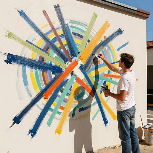 Vibrant Abstract Mural Painting Outdoors