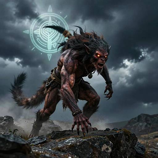 Dramatic Skinwalker Hunting Scene