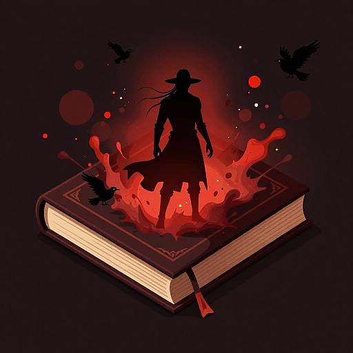 Dramatic Fantasy Illustration with Dark Magic