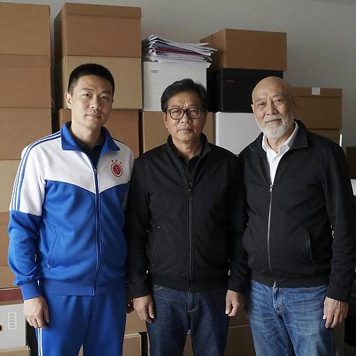 Cluttered Room Portrait of Three Men