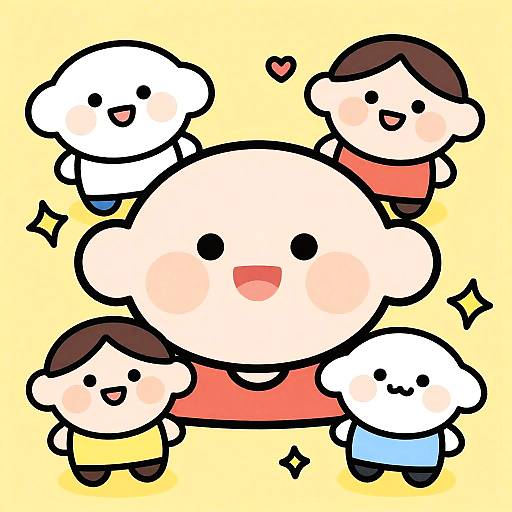 Caricaturas Coloridas de Narices Chatas