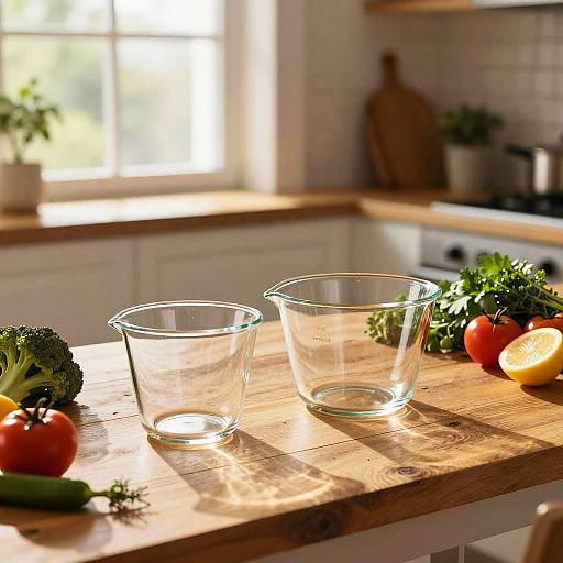 Cozy Rustic Kitchen with Glowing Pyrex