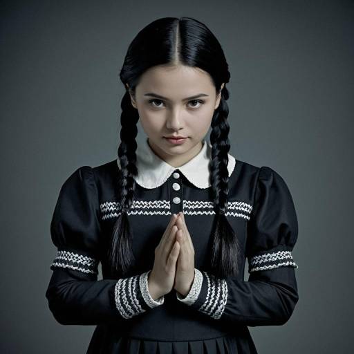 Animated Wednesday Addams in Unique Attire