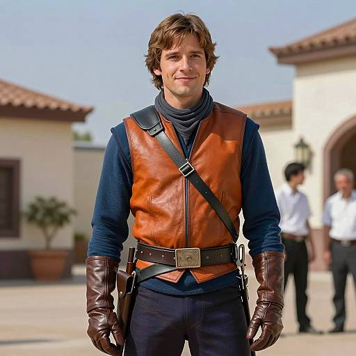 Young Man in Medieval-Inspired Avatar Costume