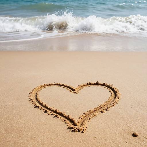 Heart Latte on Beach Shore