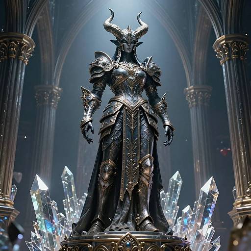 Celestial Guardian in Ornate Dark Armor