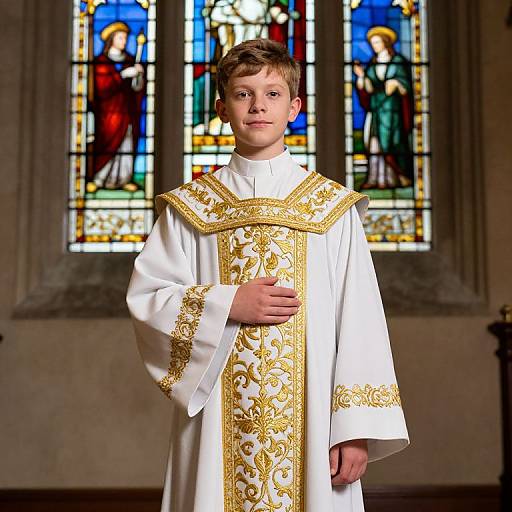 Boy in Vicar Collar Costume