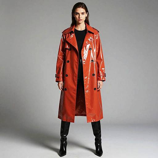 Shiny PVC Trench Coat Portrait