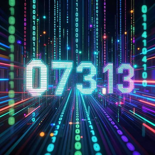 Neon digital artwork with 