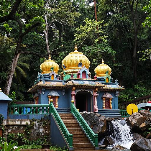 Colorful Hindu Temple in Forest