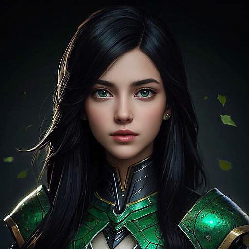 Majestic Female Robot Portrait in 8K