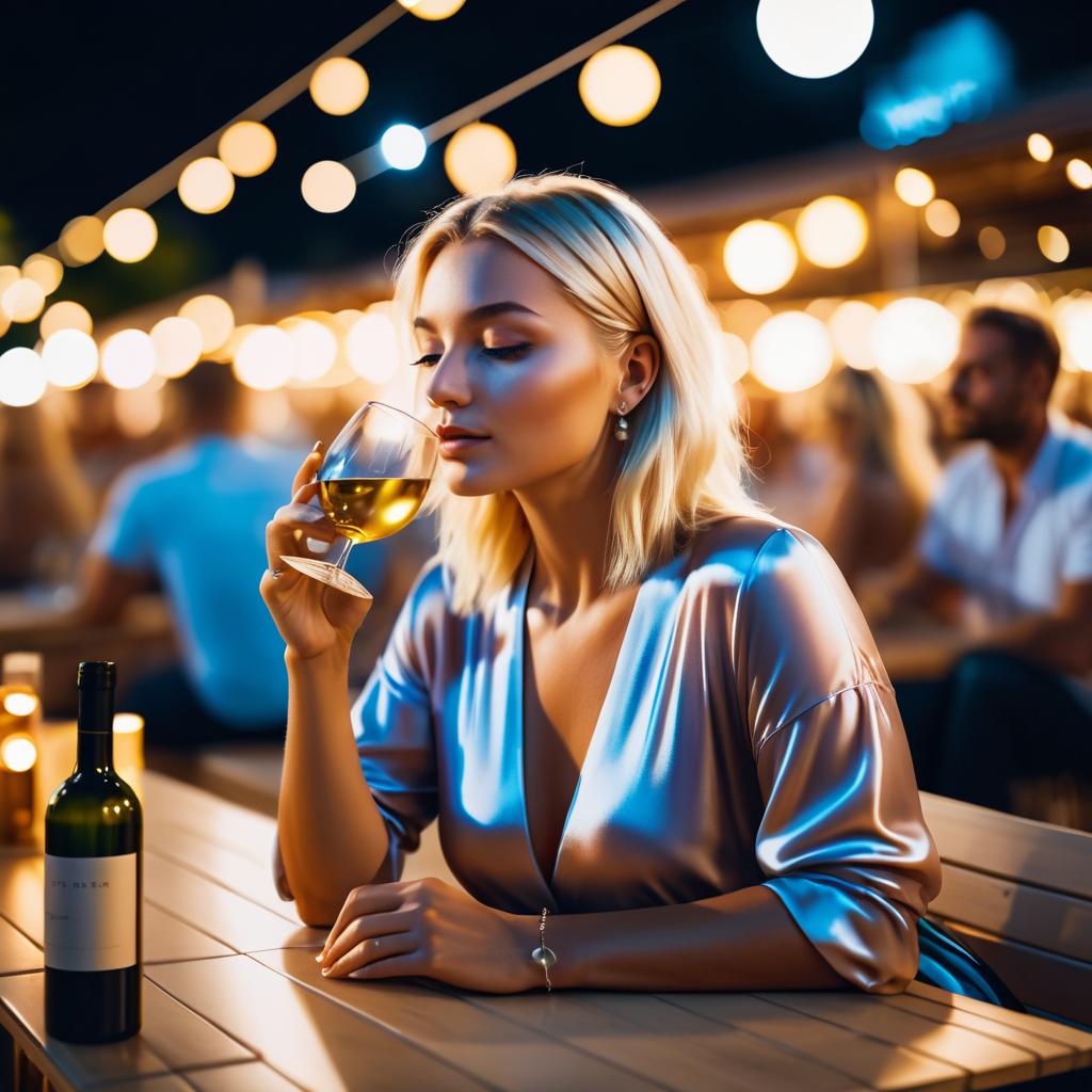 Stunning Blonde at Night Market in 8K