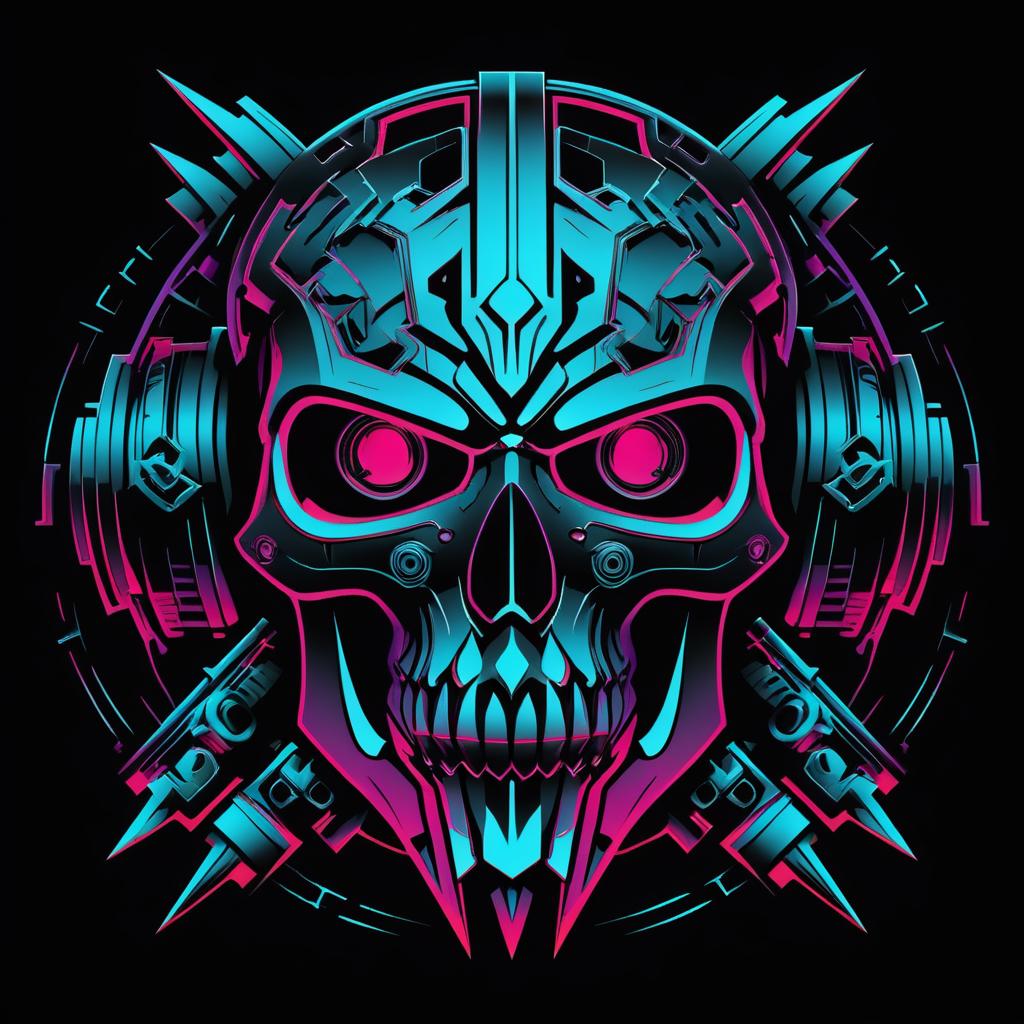 Cyberpunk Skull Design: Wrath Unleashed