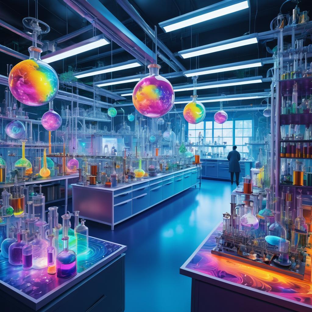 Vibrant Scientific Experiment in Laboratory