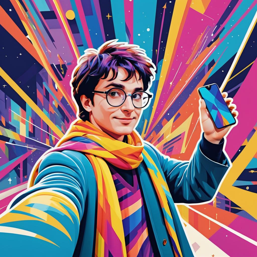 Harry Potter's Colorful Modern Selfie