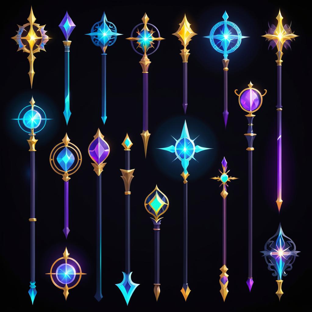 Unique Wizard Staffs with Magical Colors