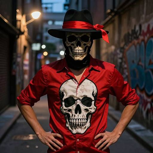 Mysterious Figure in Urban Alley