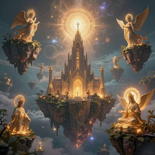 Fantasy Realm with Divine Celestial Beings