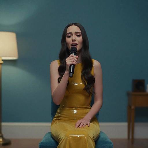 Interstellar Robot Singing in Teal Room