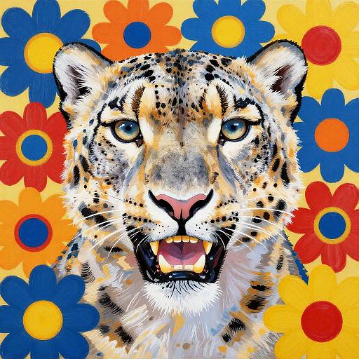 Pixar Style Snow Leopard Portrait
