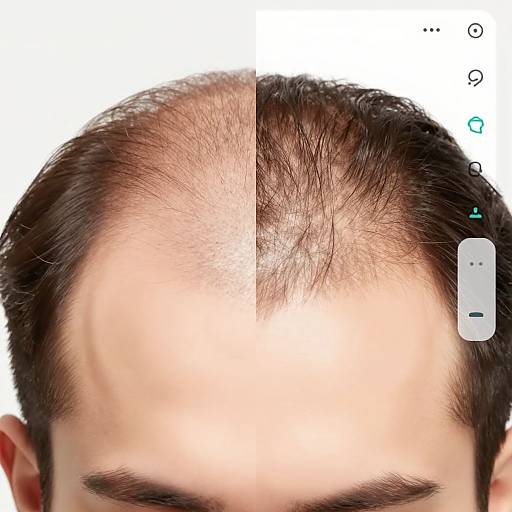 Virtual Baldness Makeover Split-Screen
