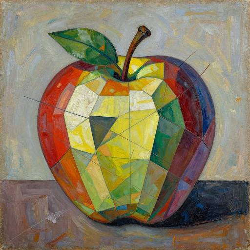 Cubist Apple with Geometric Facets