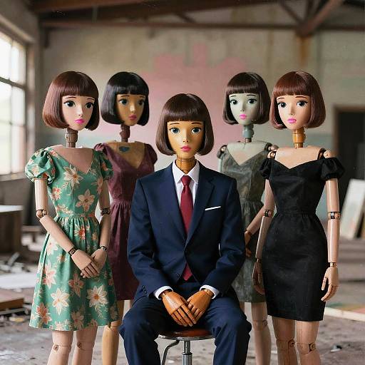 Android Painters in Vintage Warehouse