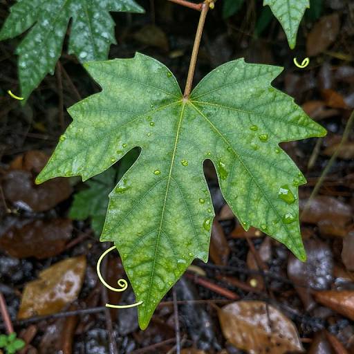 Macro Photo of Vine with Leaves