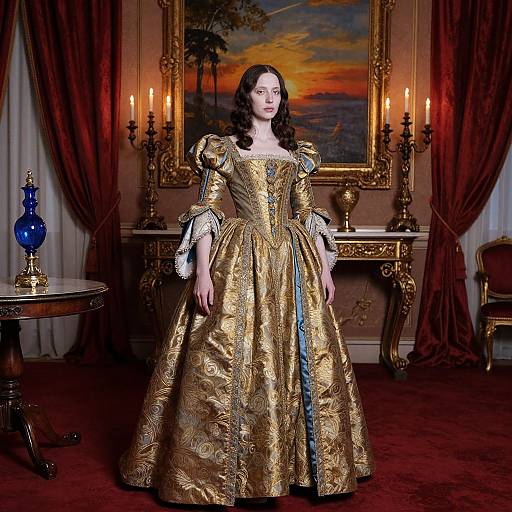 Renaissance Woman in Ornate Room