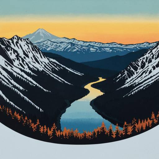 Hikers in Retro Central Oregon Landscape