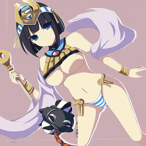 Illustration of Ancient princess menace, queen's blade in the style of Yuuta (monochrome)