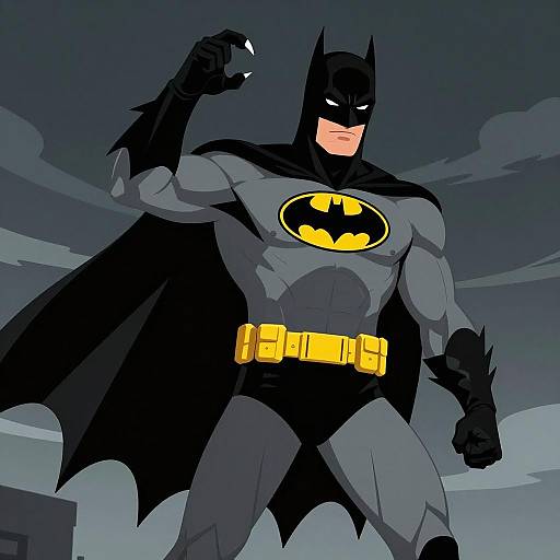 Dynamic Batman Illustration at Night