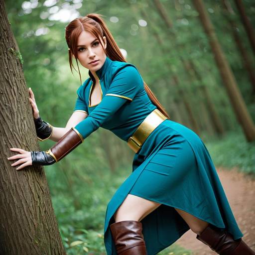 Lyndis Cosplay in Sleek Blue Dress