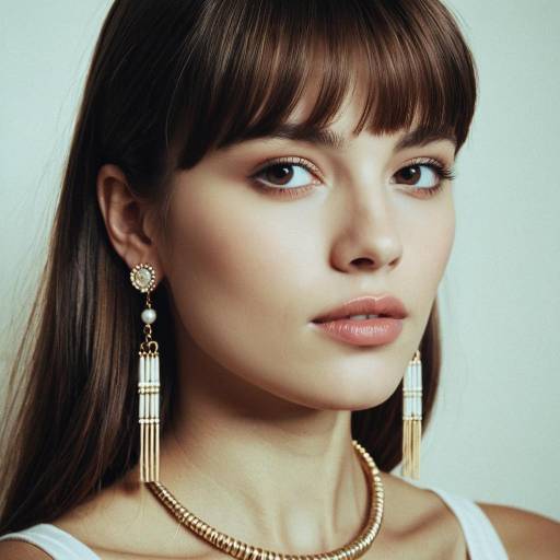 Close-up portrait of young woman in elegant jewelry