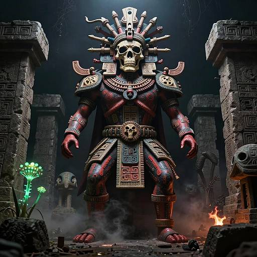 Mictlāntēcutli in Aztec Underworld