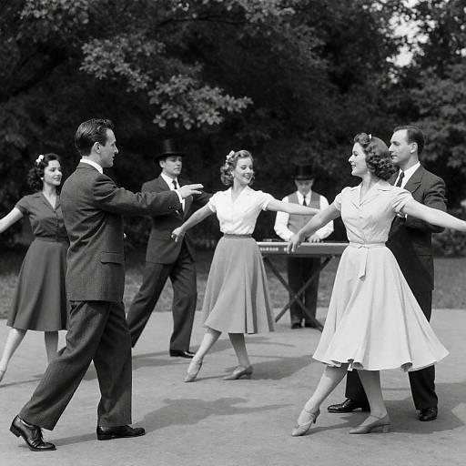 1940s Dance Performance in Black-and-White