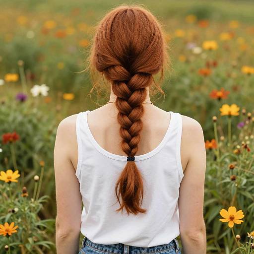 Copper Redhead in Flower Field
