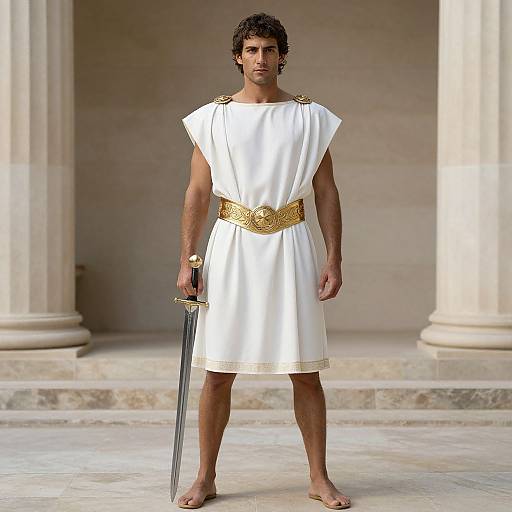 Ancient Greek Male Outfit with Sword