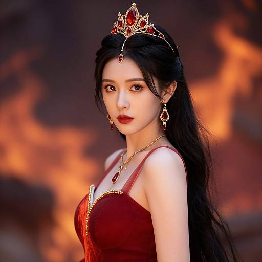 Flame Princess in Fiery Costume