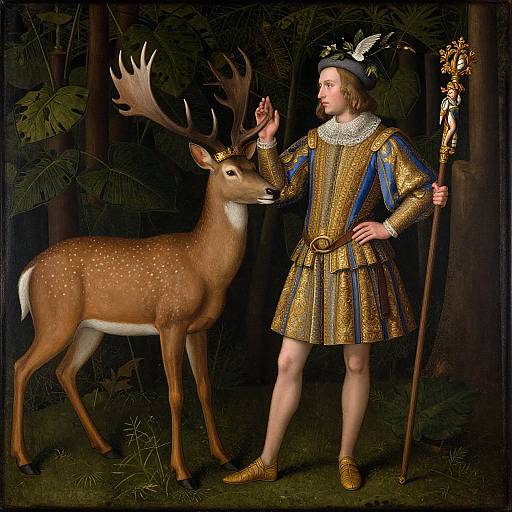 Renaissance Man with Crowned Deer