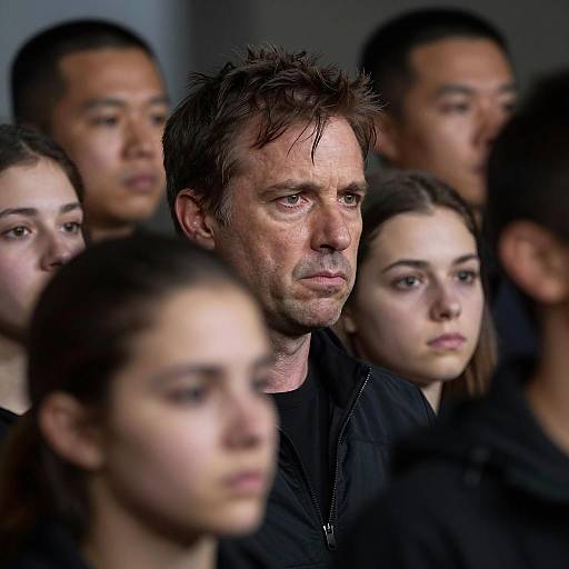 Dimly Lit Crowded Scene Focused Portrait