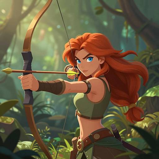 Red-haired Archer in Jungle